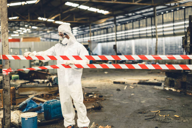 Professional Infectious Disease Decontamination technician working in Bayport, NY
